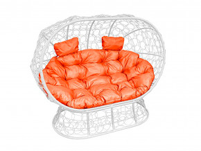 Кокон Лежебока на подставке с ротангом оранжевая подушка в Челябинске - chelyabinsk.magazinmebel.ru | фото