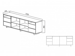 Комодино Moderno-2200 Ф6 в Челябинске - chelyabinsk.magazinmebel.ru | фото - изображение 4