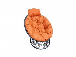 Кресло Папасан мини с ротангом оранжевая подушка в Челябинске - chelyabinsk.magazinmebel.ru | фото