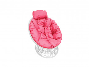 Кресло Папасан мини с ротангом розовая подушка в Челябинске - chelyabinsk.magazinmebel.ru | фото - изображение 1
