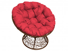 Кресло Папасан с ротангом красная подушка в Челябинске - chelyabinsk.magazinmebel.ru | фото - изображение 1