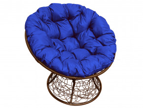 Кресло Папасан с ротангом синяя подушка в Челябинске - chelyabinsk.magazinmebel.ru | фото - изображение 1