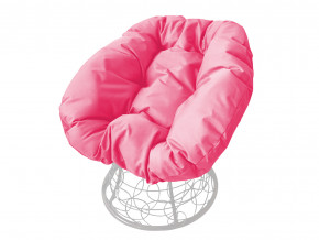 Кресло Пончик с ротангом розовая подушка в Челябинске - chelyabinsk.magazinmebel.ru | фото