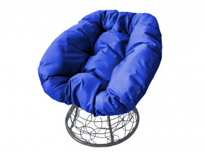 Кресло Пончик с ротангом синяя подушка в Челябинске - chelyabinsk.magazinmebel.ru | фото