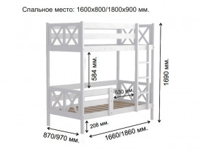 Кровать 2-х ярусная Аист-2 Прованс белый 1800х900 мм в Челябинске - chelyabinsk.magazinmebel.ru | фото - изображение 2