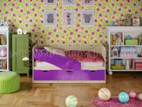 Кровать Бабочки 1600 Фиолетовый металлик в Челябинске - chelyabinsk.magazinmebel.ru | фото - изображение 1