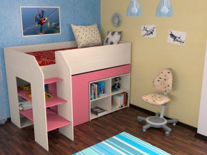 Кровать чердак Теремок 2 Розовый в Челябинске - chelyabinsk.magazinmebel.ru | фото - изображение 1