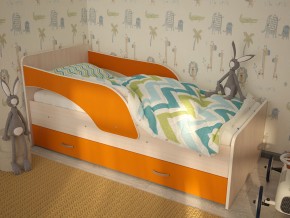 Кровать детская Максимка млечный дуб-оранж в Челябинске - chelyabinsk.magazinmebel.ru | фото - изображение 1