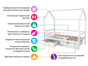 Кровать-домик Svogen с ящиками и бортиком лаванда в Челябинске - chelyabinsk.magazinmebel.ru | фото - изображение 2