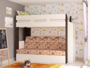 Кровать двухъярусная Карамель 75 венге ткань савана в Челябинске - chelyabinsk.magazinmebel.ru | фото - изображение 1