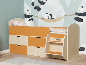 Кровать Малыш-7 Дуб-Оранжевый в Челябинске - chelyabinsk.magazinmebel.ru | фото - изображение 1