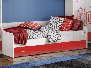 Кровать с ящиками Вега Алфавит Красный в Челябинске - chelyabinsk.magazinmebel.ru | фото