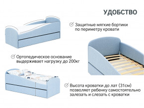 Кровать с ящиком Letmo небесный (рогожка) в Челябинске - chelyabinsk.magazinmebel.ru | фото - изображение 14