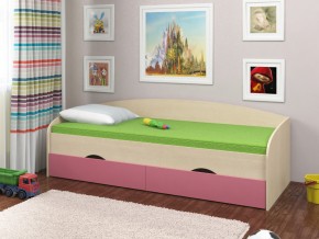 Кровать Соня 2 дуб молочный-розовый в Челябинске - chelyabinsk.magazinmebel.ru | фото