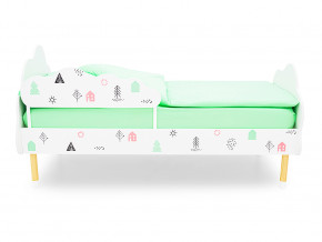 Кровать Stumpa Облако с бортиком рисунок Домики розовый, бирюзовый в Челябинске - chelyabinsk.magazinmebel.ru | фото - изображение 3